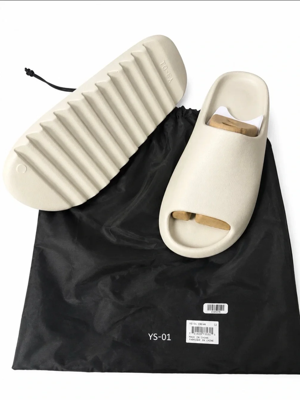 YS-01 slip on slides men’s size 10 new in bag cream color